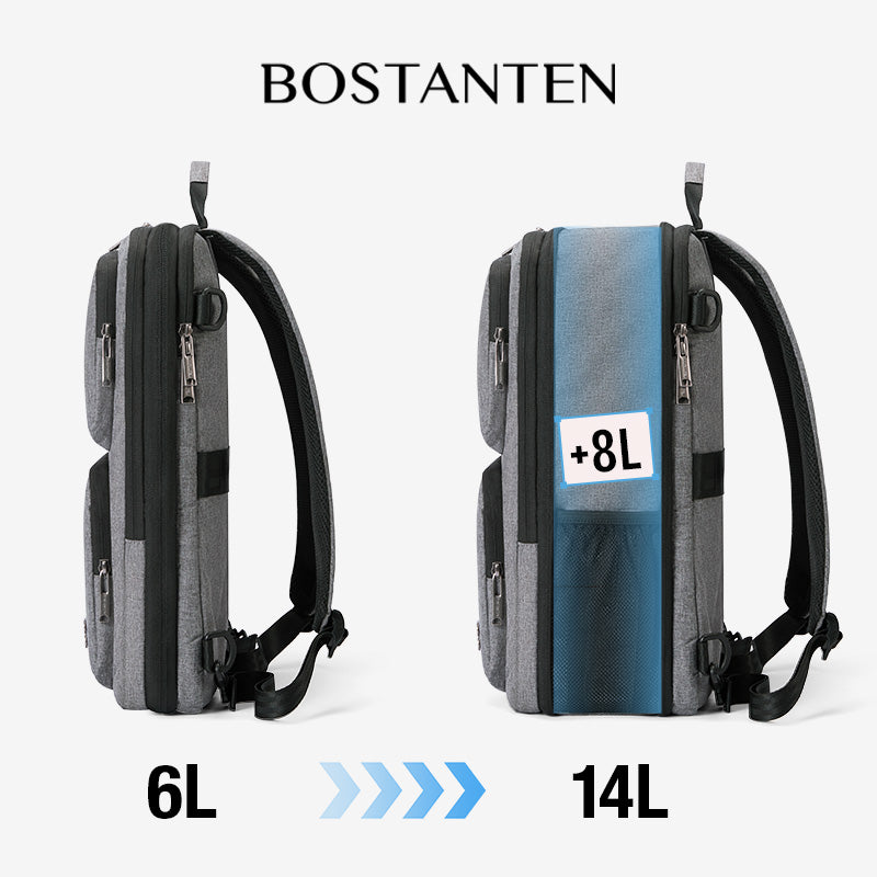 Bostanten Dualpack Bag Tas Ransel Pria Expandable Tas Laptop Anti Air untuk Kerja Bisnis Sekolah Kuliah