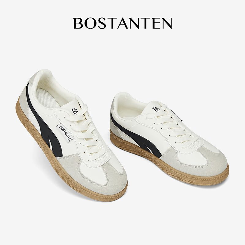 [Christy Shoes] BOSTANTEN Sepatu Kets Ringan dan Nyaman – Desain Kasual Anti Selip Warna Krem & Hitam