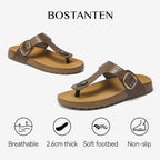 BOSTANTEN Gizeh Shoes Sandal Jepit Thong Velcro Casual Anyaman Cork Footbed Outdoor