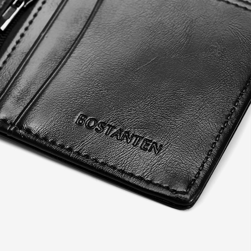 BOSTANTEN Dompet Lipat Pria Koin Ritleting Bahan Kulit PU