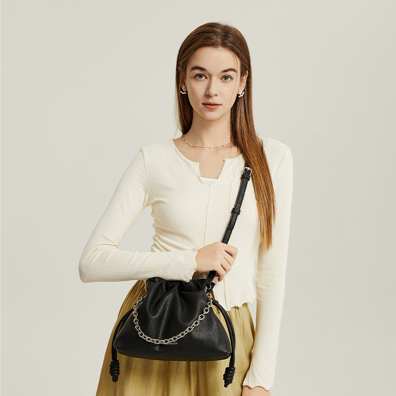 Bostanten Tas Wanita Sling Bag | Shoulder Bag Desain Bukaan Tali Serut