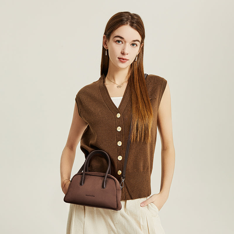 [Alma Bag] BOSTANTEN Tas Selempang Wanita Kain Kulit Suede Sling Bag Handbag Shoulder Bag