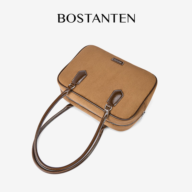 [Suede Toast Bag] BOSTANTEN Totebag Wanita Tas laptop 13,3 inci Tas Bahu Kuliah Terbaru Tas Bahu Kekinian