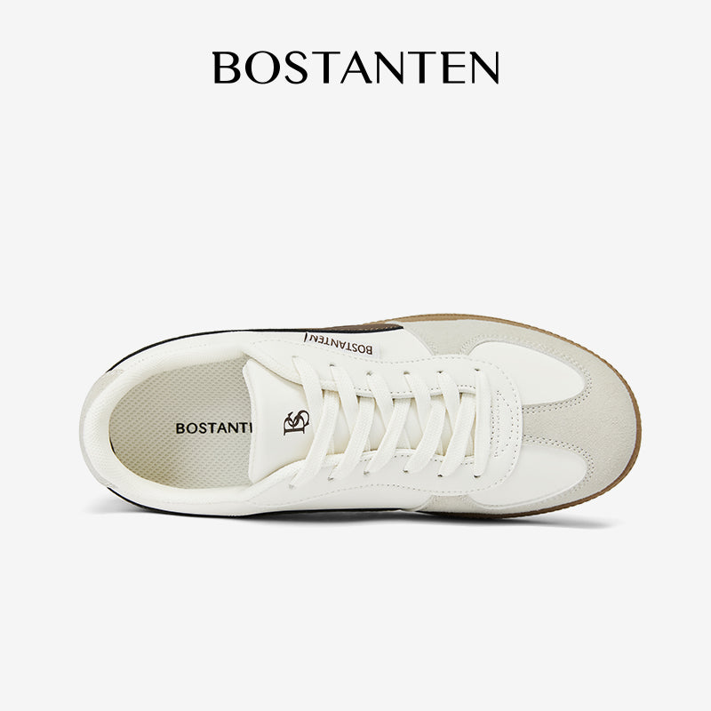 [Christy Shoes] BOSTANTEN Sepatu Kets Ringan dan Nyaman – Desain Kasual Anti Selip Warna Krem & Hitam