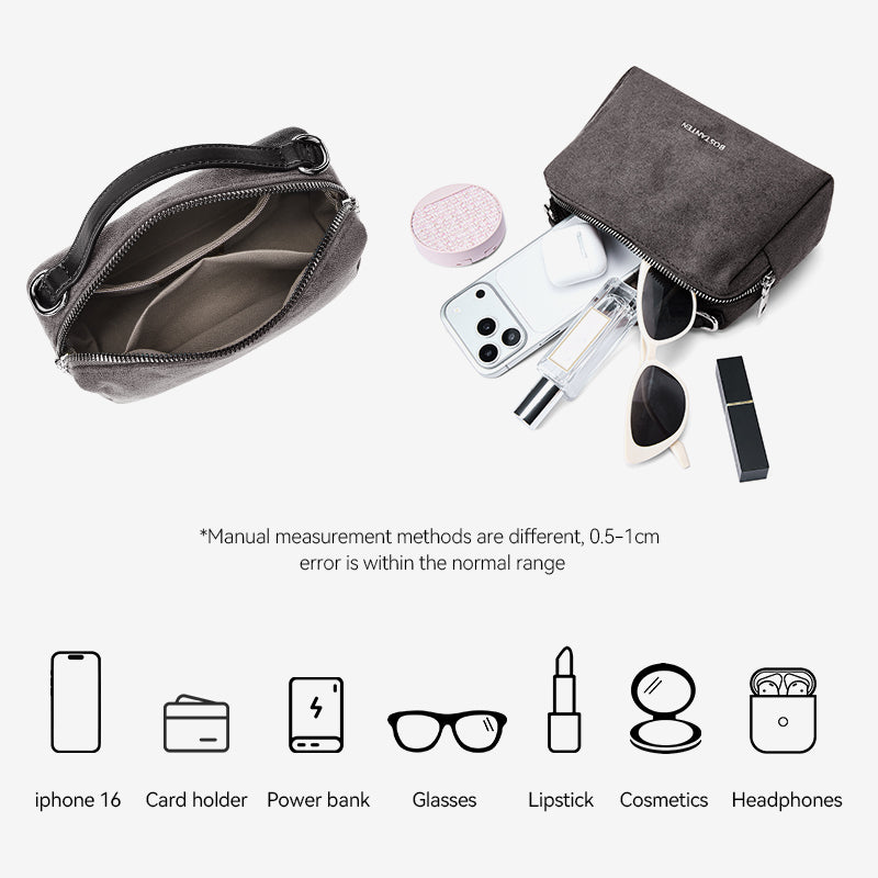 [Vanity Bag] BOSTANTEN Tas Selempang Wanita Premium Kulit Sintetis & Suede - Multifungsi 3in1 Handheld Crossbody Bag
