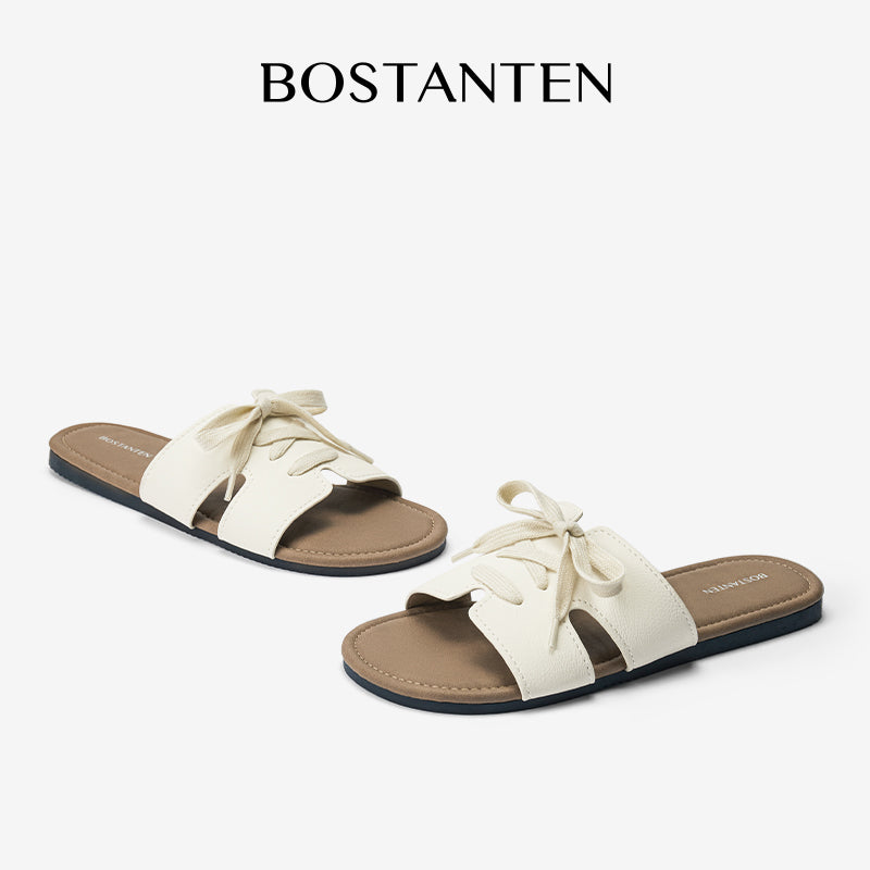 [New Arrival] Bostanten Sandal Flat Wanita – Slop Kekinian Sol Karet Anti Licin