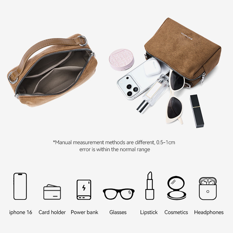 [Vanity Bag] BOSTANTEN Tas Selempang Wanita Premium Kulit Sintetis & Suede - Multifungsi 3in1 Handheld Crossbody Bag