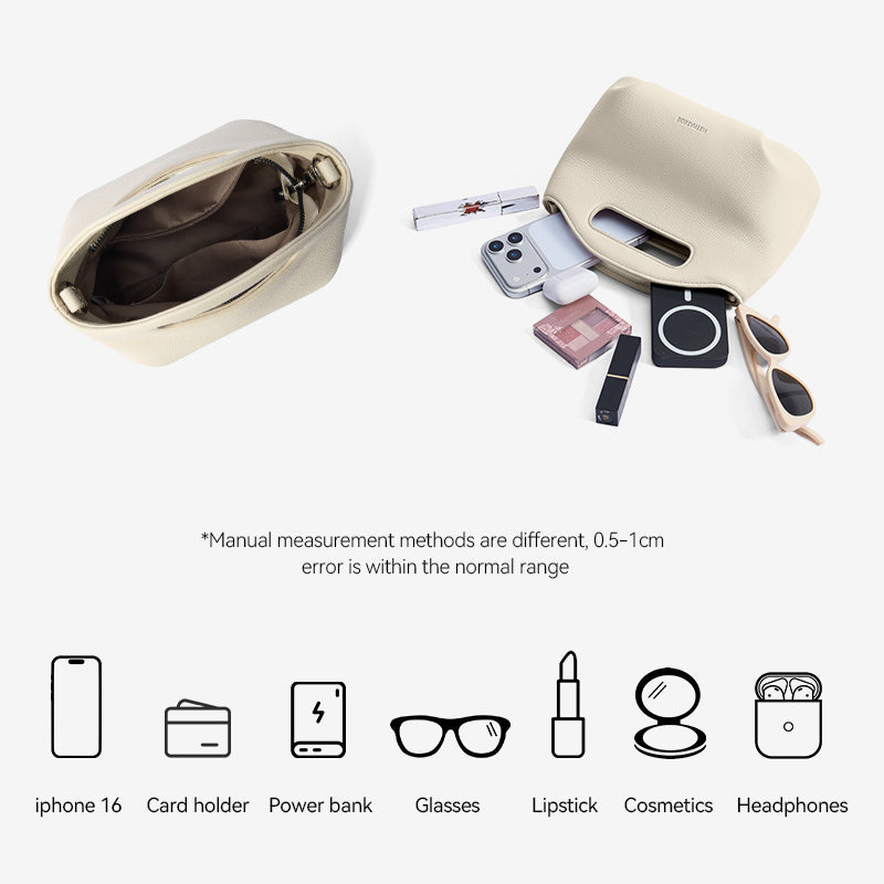[Hudson Bag] BOSTANTEN Tas Selempang Wanita Mini Lucu - 3in1 Crossbody/Underarm/Tangan, Desain Handle Unik & Tali Adjustable