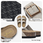 BOSTANTEN Ark Classic Flat Sandal Wanita Sepatu Casual Birken Slide Dua Buckle Umroh Haji Empuk Nyaman Anti Slip