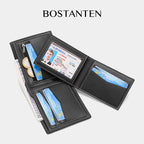BOSTANTEN Dompet Lipat Pria Kulit PU Dengan Berbagai Motif