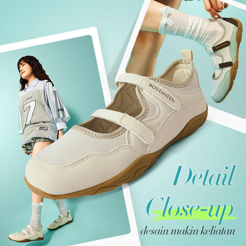 BOSTANTEN Polley Shoes Sneakers Wanita Sepatu Mary Jane