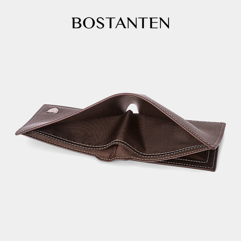 BOSTANTEN Dompet Lipat Pria Kulit PU Dengan Berbagai Motif