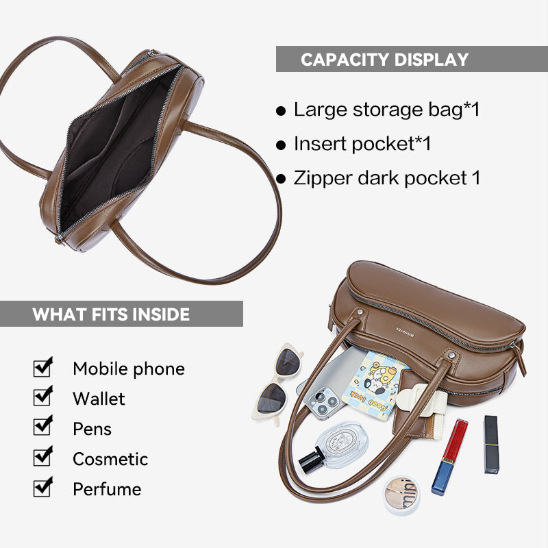 [Bobo Bag] BOSTANTEN Tas tangan wanita mode baru Tas Bahu Tas Bowling Desain