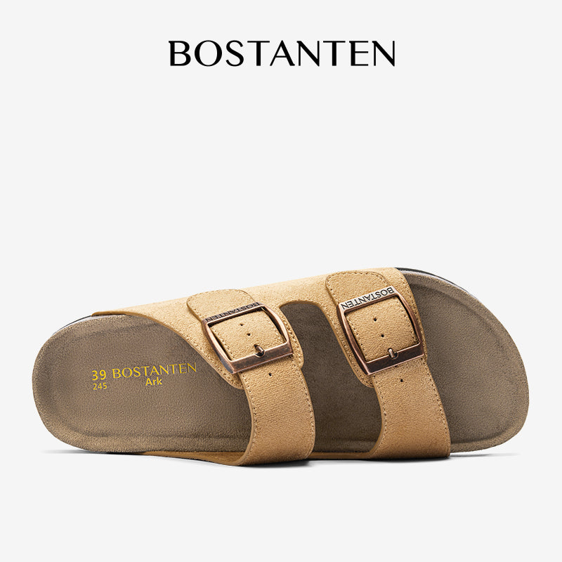 BOSTANTEN Ark Classic Flat Sandal Wanita Sepatu Casual Birken Slide Dua Buckle Umroh Haji Empuk Nyaman Anti Slip