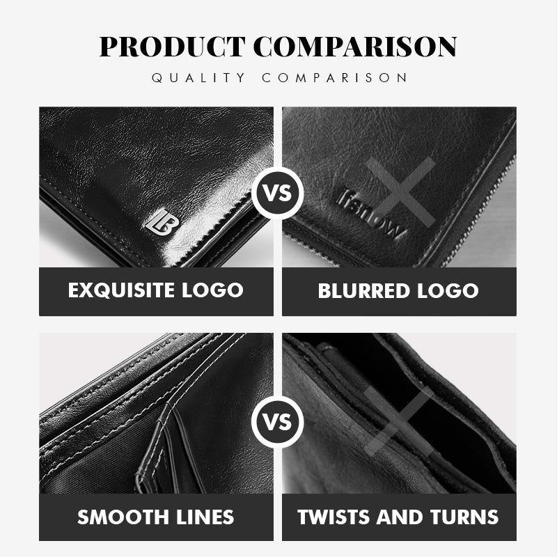 BOSTANTEN Dompet Lipat Pria Koin Ritleting Bahan Kulit PU