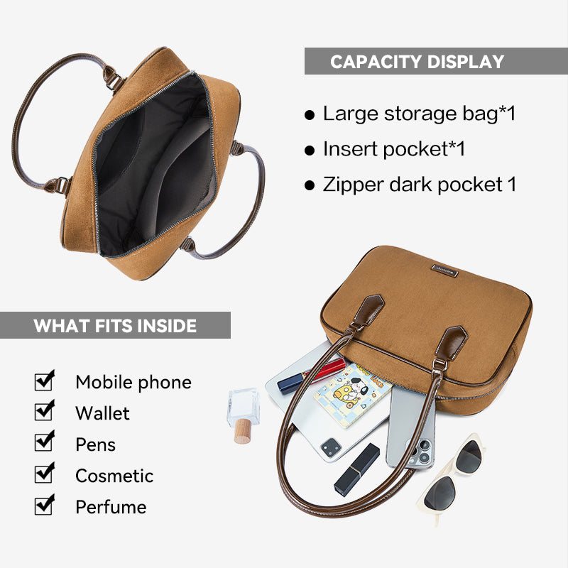 [Suede Toast Bag] BOSTANTEN Totebag Wanita Tas laptop 13,3 inci Tas Bahu Kuliah Terbaru Tas Bahu Kekinian