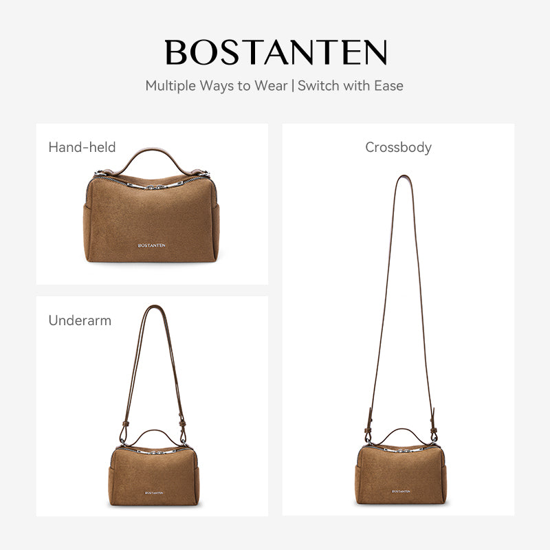 [Vanity Bag] BOSTANTEN Tas Selempang Wanita Premium Kulit Sintetis & Suede - Multifungsi 3in1 Handheld Crossbody Bag
