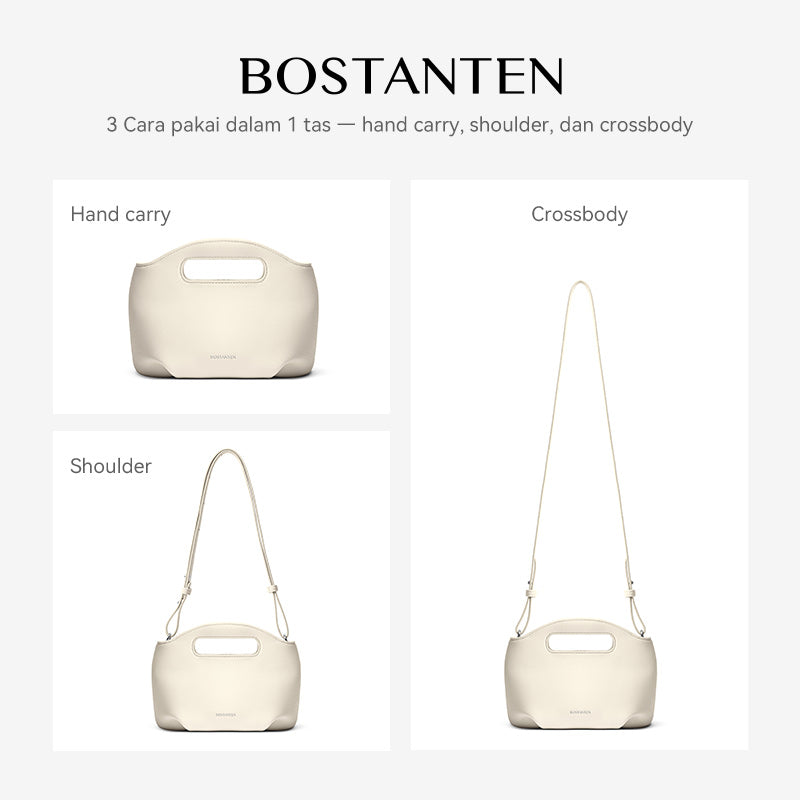 [Hudson Bag] BOSTANTEN Tas Selempang Wanita Mini Lucu - 3in1 Crossbody/Underarm/Tangan, Desain Handle Unik & Tali Adjustable