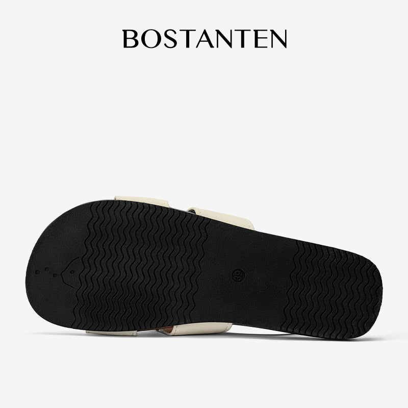 [New Arrival] Bostanten Sandal Flat Wanita – Slop Kekinian Sol Karet Anti Licin
