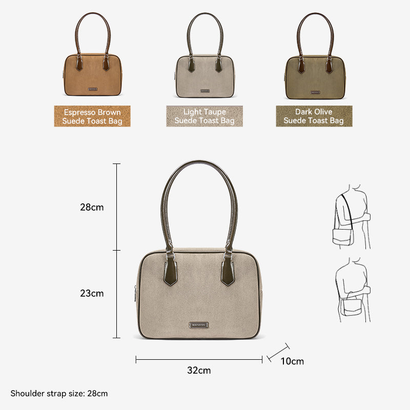 [Suede Toast Bag] BOSTANTEN Totebag Wanita Tas laptop 13,3 inci Tas Bahu Kuliah Terbaru Tas Bahu Kekinian