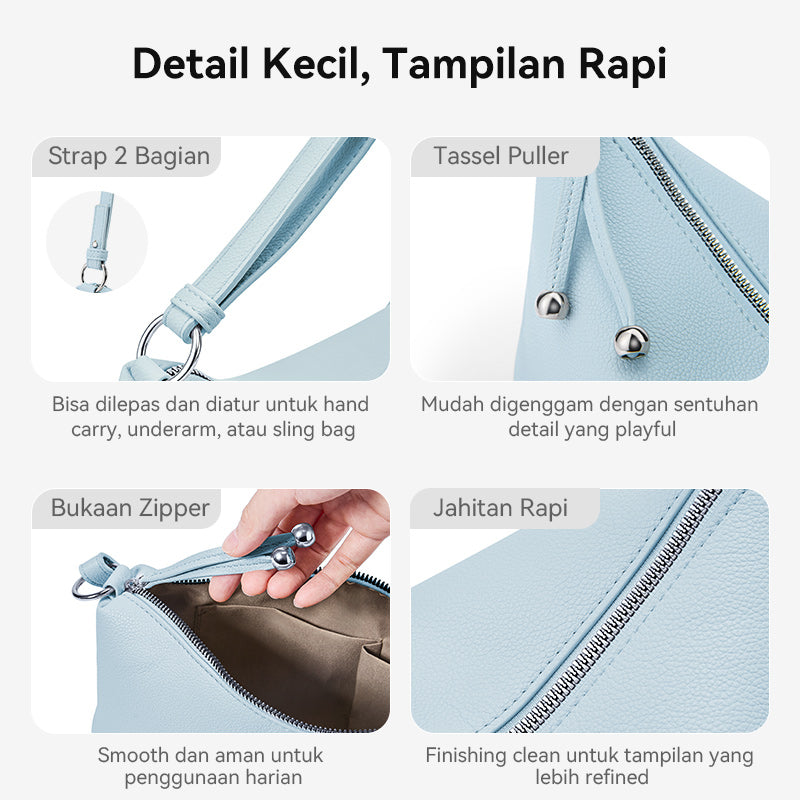 [Loop Bag] BOSTANTEN Tas Selempang Wanita Tas Tangan Silinder Premium Kulit Multi Carry Hand/Underarm/Crossbody Fashion