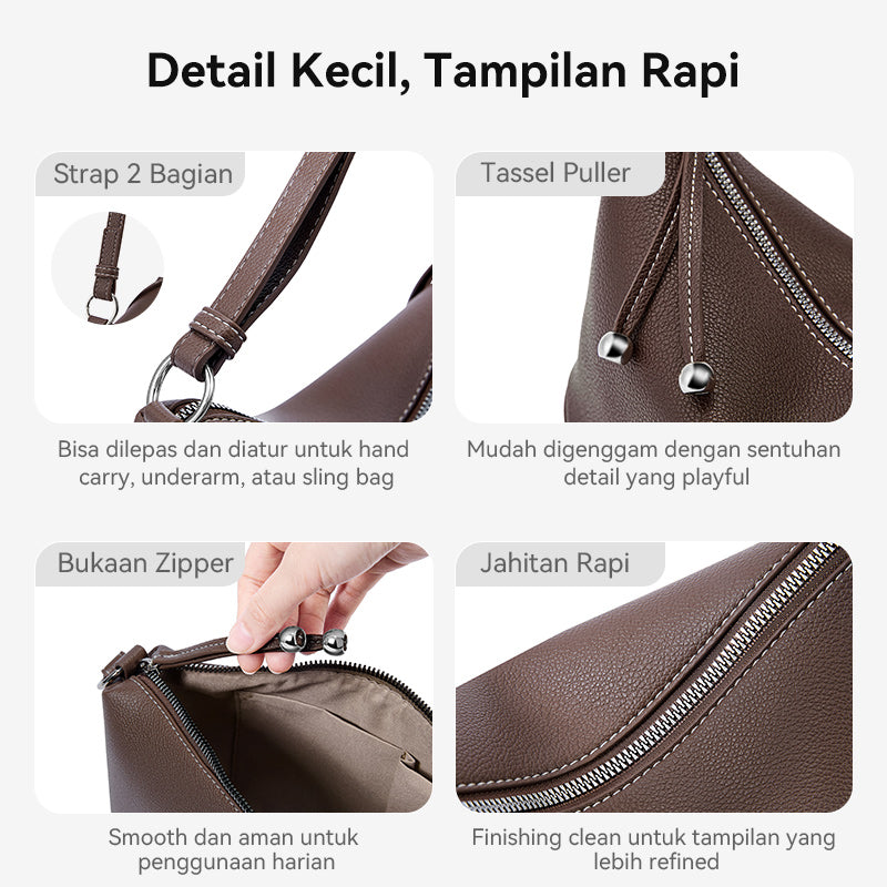 [Loop Bag] BOSTANTEN Tas Selempang Wanita Tas Tangan Silinder Premium Kulit Multi Carry Hand/Underarm/Crossbody Fashion