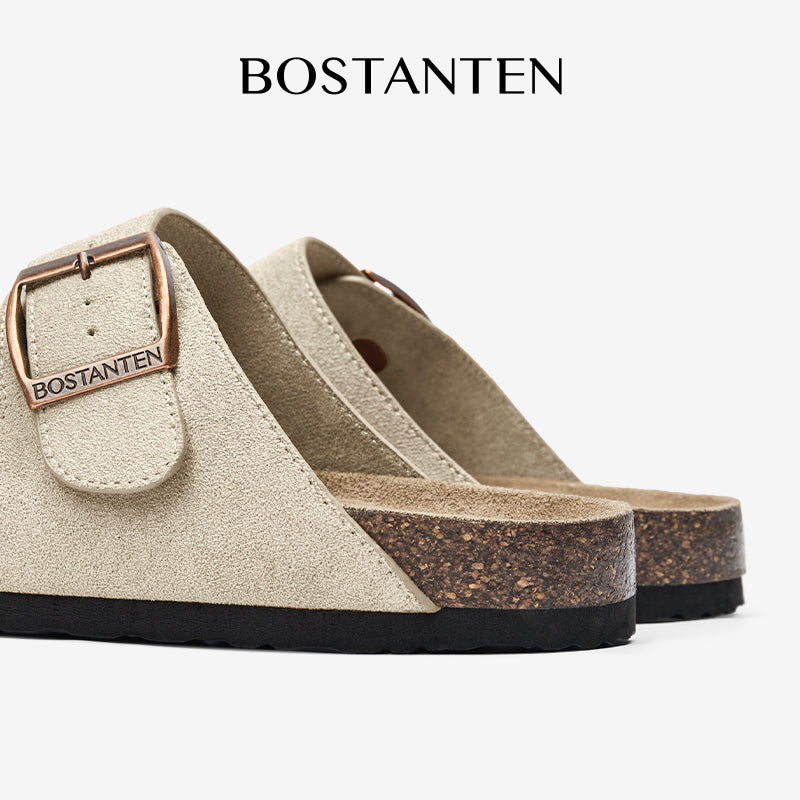 BOSTANTEN Ark Classic Flat Sandal Wanita Sepatu Casual Birken Slide Dua Buckle Umroh Haji Empuk Nyaman Anti Slip