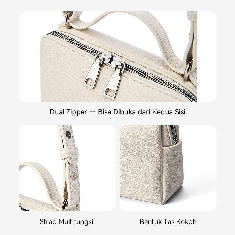 [Vanity Bag] BOSTANTEN Tas Selempang Wanita Premium Kulit Sintetis & Suede - Multifungsi 3in1 Handheld Crossbody Bag
