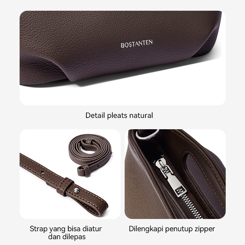 [Hudson Bag] BOSTANTEN Tas Selempang Wanita Mini Lucu - 3in1 Crossbody/Underarm/Tangan, Desain Handle Unik & Tali Adjustable