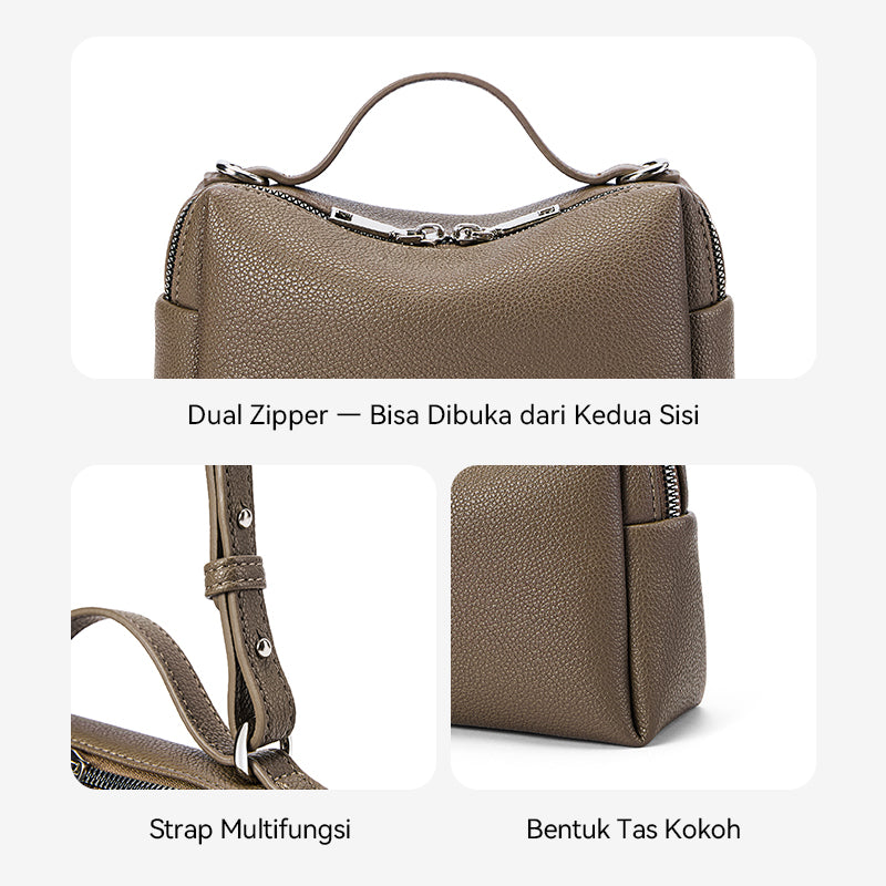 [Vanity Bag] BOSTANTEN Tas Selempang Wanita Premium Kulit Sintetis & Suede - Multifungsi 3in1 Handheld Crossbody Bag