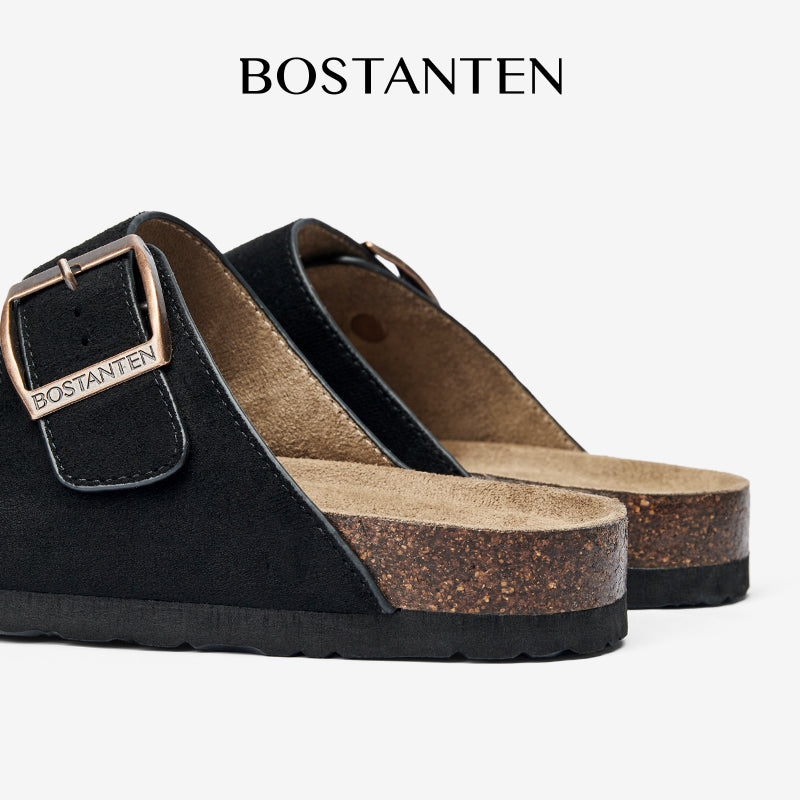 BOSTANTEN Ark Classic Flat Sandal Wanita Sepatu Casual Birken Slide Dua Buckle Umroh Haji Empuk Nyaman Anti Slip