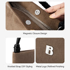 [Teddy Bag] BOSTANTEN Tas Selempang Wanita Kulit Suede Mini Fashionable – Desain Tali Anyaman DIY Adjustable Strap Tas Selempang
