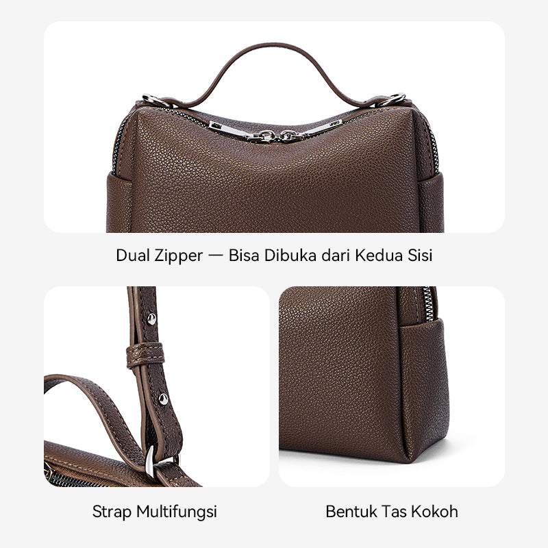 [Vanity Bag] BOSTANTEN Tas Selempang Wanita Premium Kulit Sintetis & Suede - Multifungsi 3in1 Handheld Crossbody Bag
