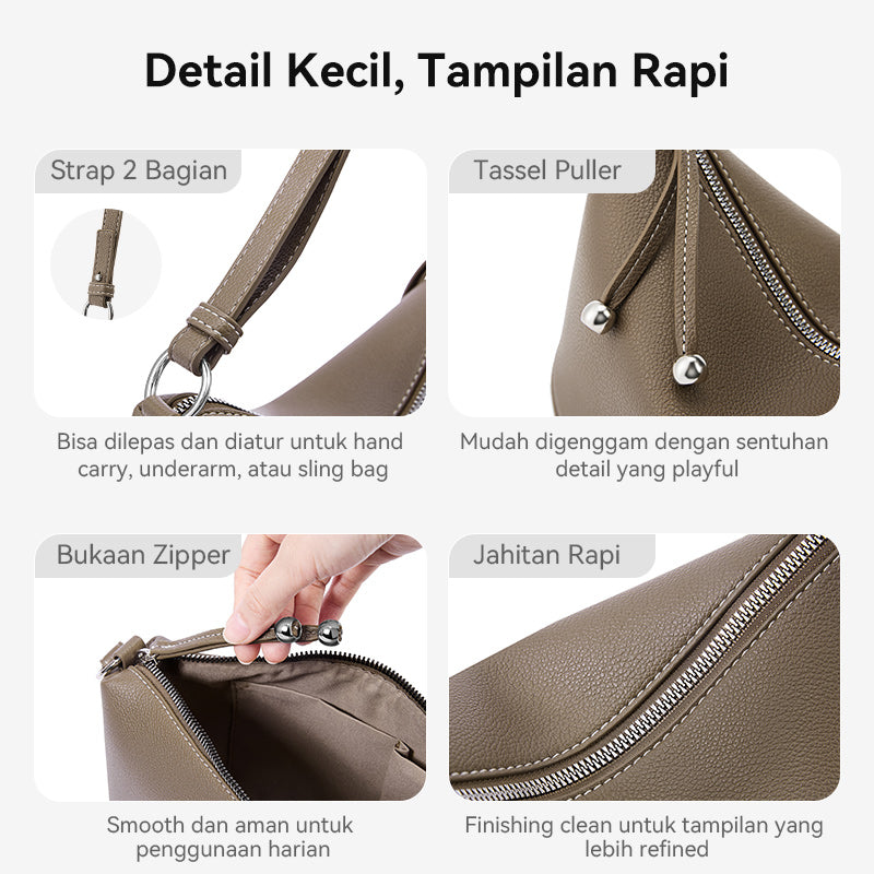 [Loop Bag] BOSTANTEN Tas Selempang Wanita Tas Tangan Silinder Premium Kulit Multi Carry Hand/Underarm/Crossbody Fashion
