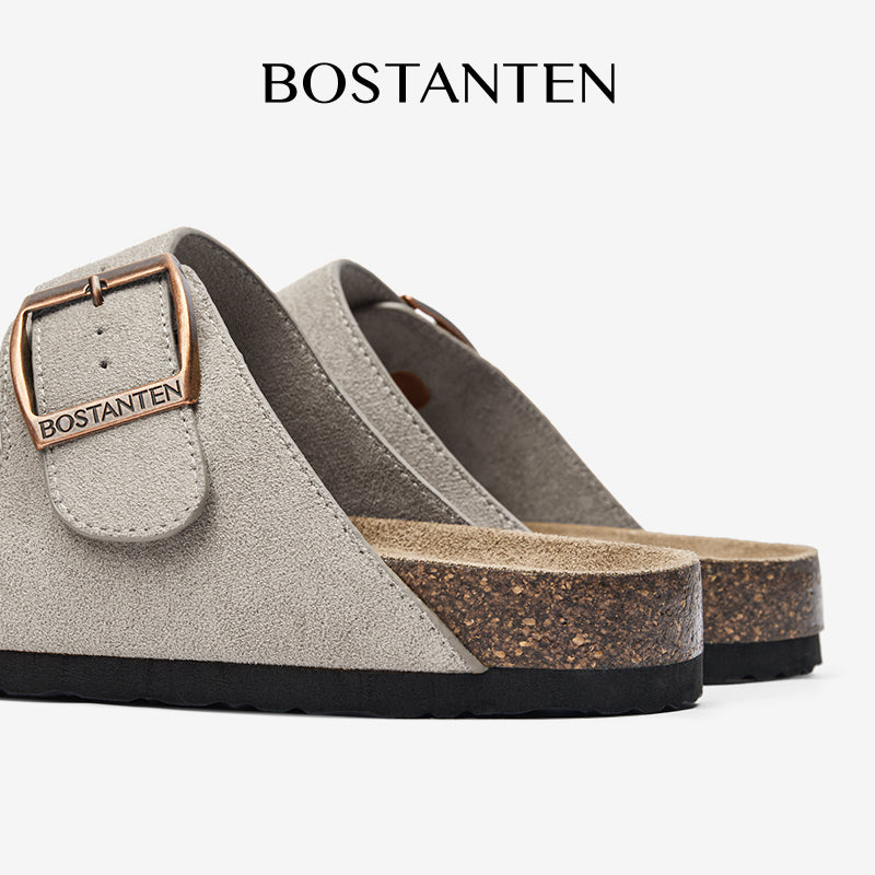 BOSTANTEN Ark Classic Flat Sandal Wanita Sepatu Casual Birken Slide Dua Buckle Umroh Haji Empuk Nyaman Anti Slip