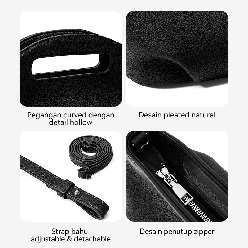 [Hudson Bag] BOSTANTEN Tas Selempang Wanita Mini Lucu - 3in1 Crossbody/Underarm/Tangan, Desain Handle Unik & Tali Adjustable