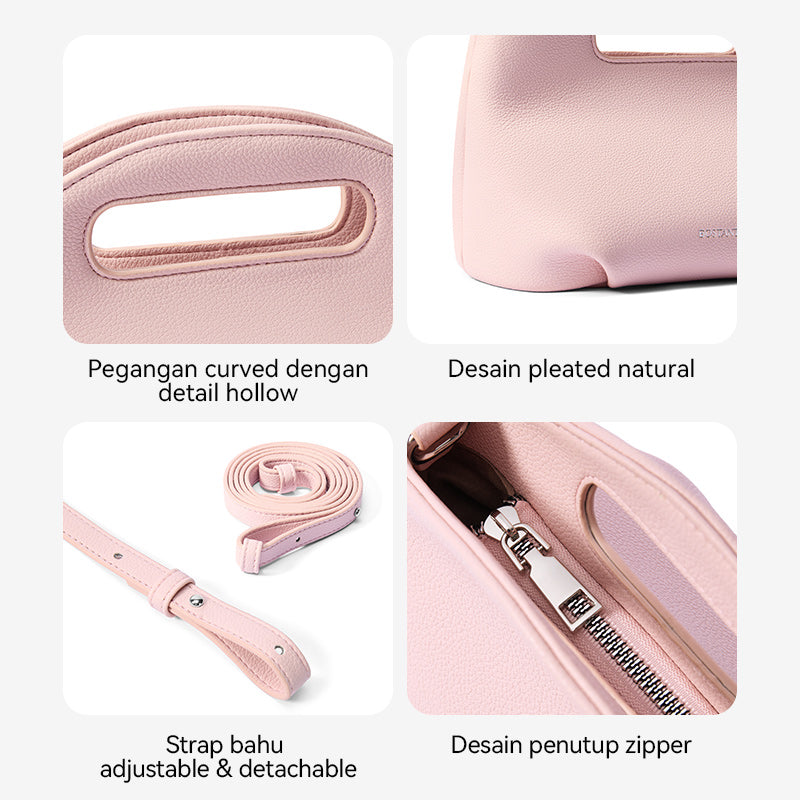 [Hudson Bag] BOSTANTEN Tas Selempang Wanita Mini Lucu - 3in1 Crossbody/Underarm/Tangan, Desain Handle Unik & Tali Adjustable