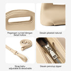 [Hudson Bag] BOSTANTEN Tas Selempang Wanita Mini Lucu - 3in1 Crossbody/Underarm/Tangan, Desain Handle Unik & Tali Adjustable