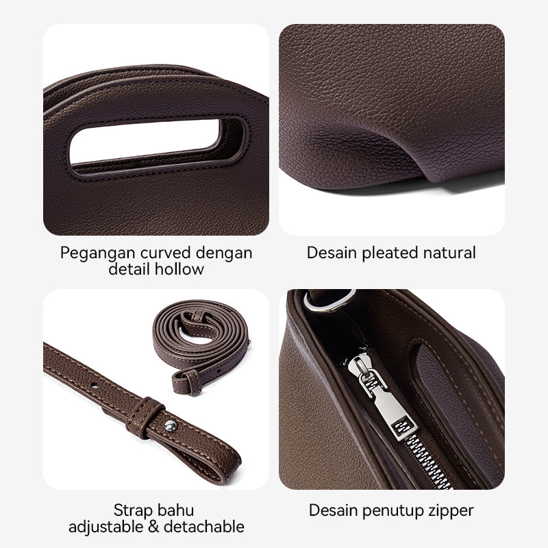 [Hudson Bag] BOSTANTEN Tas Selempang Wanita Mini Lucu - 3in1 Crossbody/Underarm/Tangan, Desain Handle Unik & Tali Adjustable