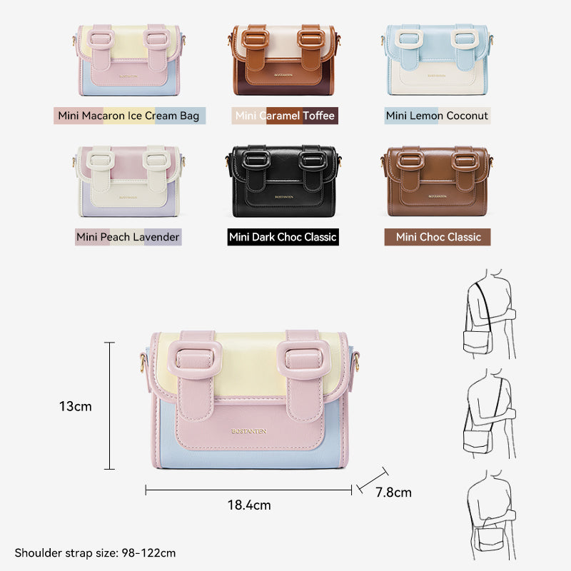 [Mini Ice Cream Bag] BOSTANTEN Tas Wanita Mini Satchel Small Exquisite Versatile Waterproof Tas Selempang Wanita Terbaru 2025