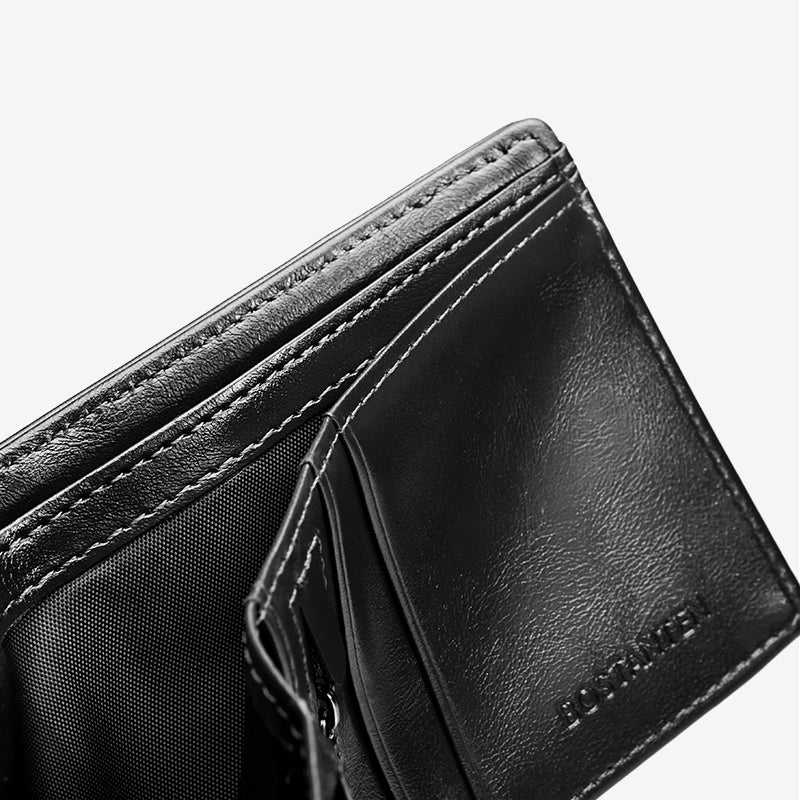 BOSTANTEN Dompet Lipat Pria Koin Ritleting Bahan Kulit PU