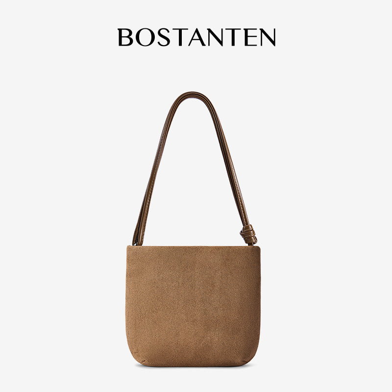 [Teddy Bag] BOSTANTEN Tas Selempang Wanita Kulit Suede Mini Fashionable – Desain Tali Anyaman DIY Adjustable Strap Tas Selempang