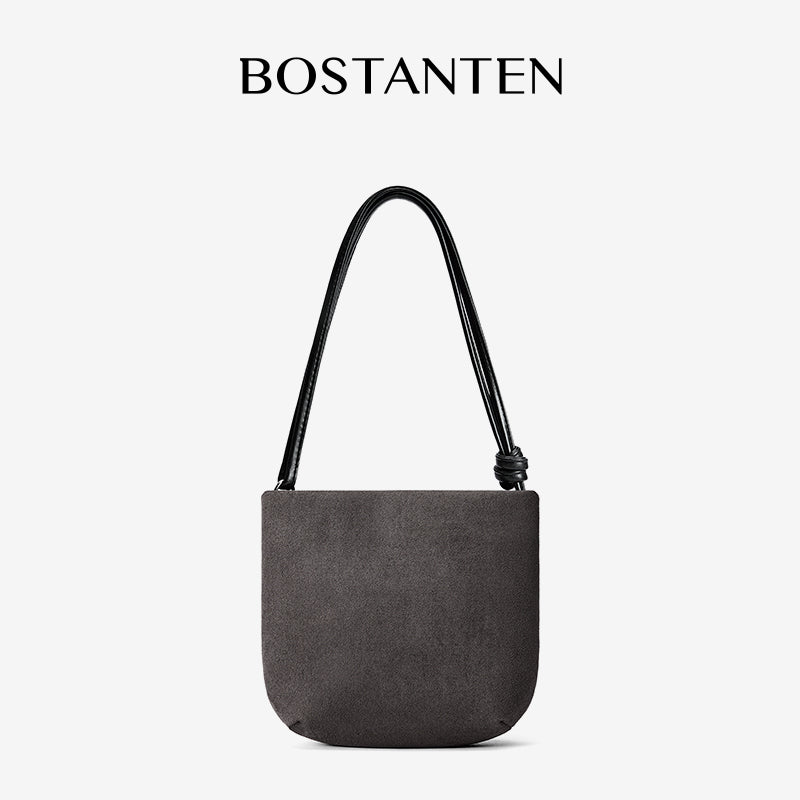 [Teddy Bag] BOSTANTEN Tas Selempang Wanita Kulit Suede Mini Fashionable – Desain Tali Anyaman DIY Adjustable Strap Tas Selempang