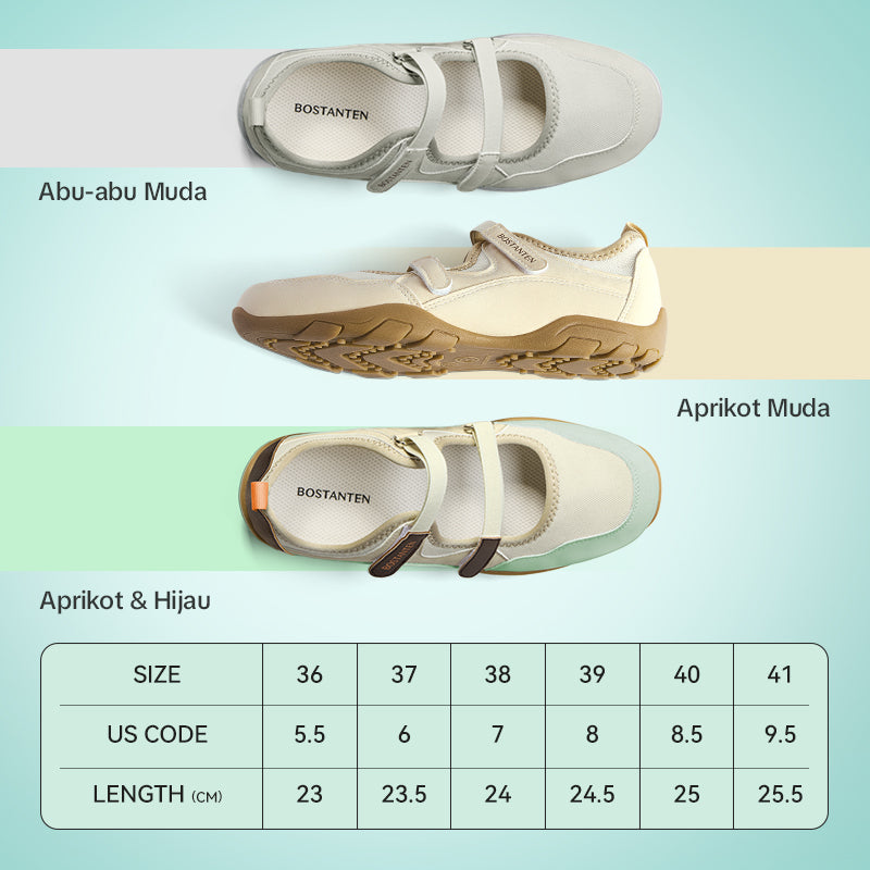 BOSTANTEN Polley Shoes Sneakers Wanita Sepatu Mary Jane