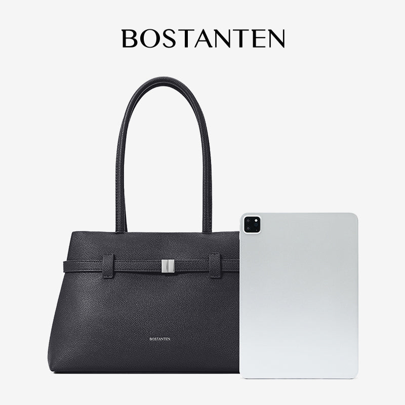 [Lock Tote Bag] BOSTANTEN Tas Tote Kulit PU Tas Selempang Handbag Wanita Korean Style Tote Bag Wanita