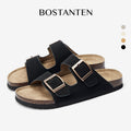 BOSTANTEN Ark Classic Flat Sandal Wanita Sepatu Casual Birken Slide Dua Buckle Umroh Haji Empuk Nyaman Anti Slip