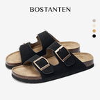 BOSTANTEN Ark Classic Flat Sandal Wanita Sepatu Casual Birken Slide Dua Buckle Umroh Haji Empuk Nyaman Anti Slip