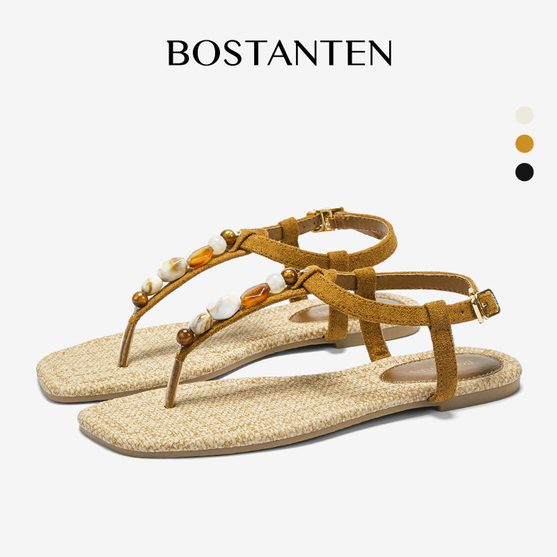 BOSTANTEN Lucky Sandal Flat Jepit Wanita Korea Premium Pesta kekinian