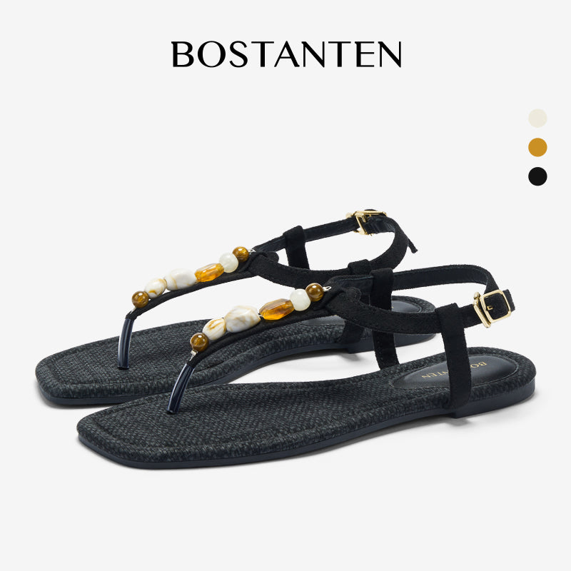 BOSTANTEN Lucky Sandal Flat Jepit Wanita Korea Premium Pesta kekinian