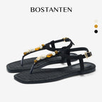 BOSTANTEN Lucky Sandal Flat Jepit Wanita Korea Premium Pesta kekinian